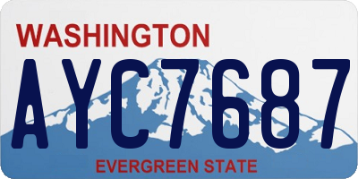 WA license plate AYC7687