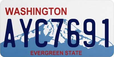WA license plate AYC7691