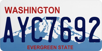 WA license plate AYC7692
