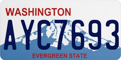 WA license plate AYC7693