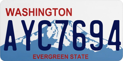 WA license plate AYC7694