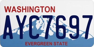 WA license plate AYC7697