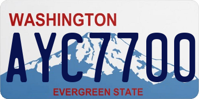 WA license plate AYC7700