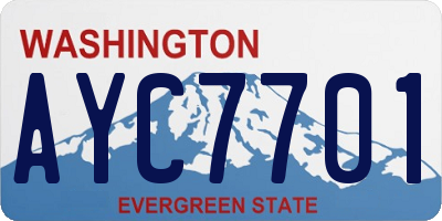 WA license plate AYC7701