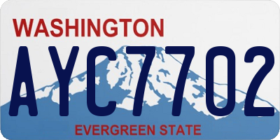WA license plate AYC7702