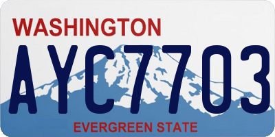 WA license plate AYC7703