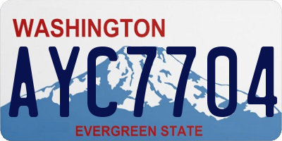 WA license plate AYC7704