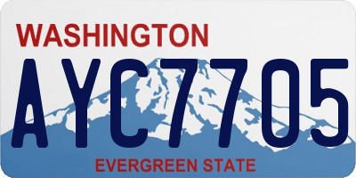 WA license plate AYC7705