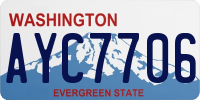 WA license plate AYC7706