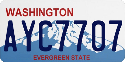 WA license plate AYC7707