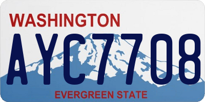 WA license plate AYC7708