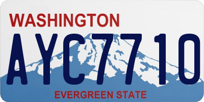 WA license plate AYC7710