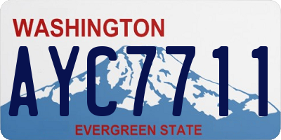 WA license plate AYC7711