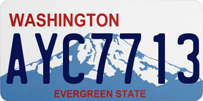 WA license plate AYC7713