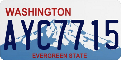 WA license plate AYC7715