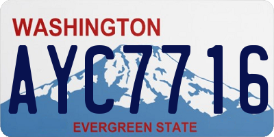 WA license plate AYC7716