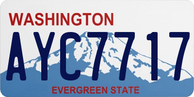 WA license plate AYC7717