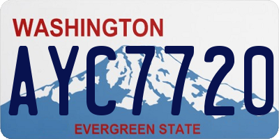 WA license plate AYC7720