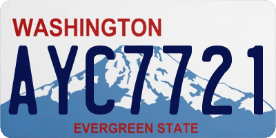 WA license plate AYC7721