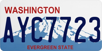WA license plate AYC7723