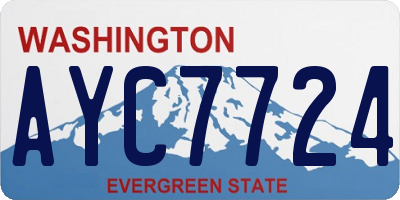 WA license plate AYC7724