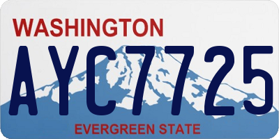 WA license plate AYC7725