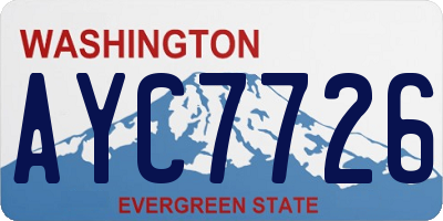 WA license plate AYC7726