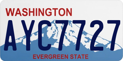WA license plate AYC7727