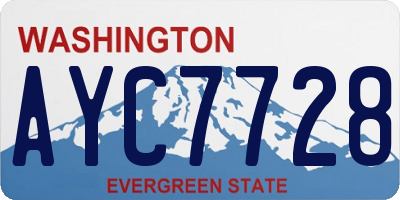 WA license plate AYC7728