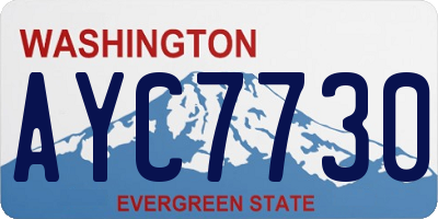WA license plate AYC7730