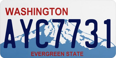 WA license plate AYC7731