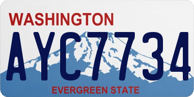 WA license plate AYC7734
