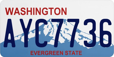 WA license plate AYC7736