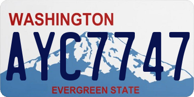 WA license plate AYC7747
