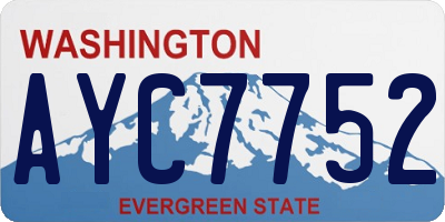 WA license plate AYC7752