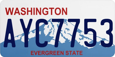 WA license plate AYC7753
