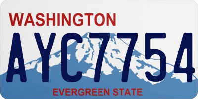 WA license plate AYC7754