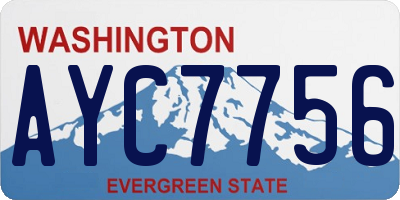 WA license plate AYC7756