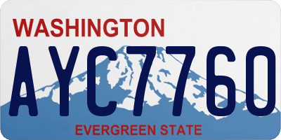 WA license plate AYC7760