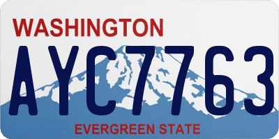 WA license plate AYC7763