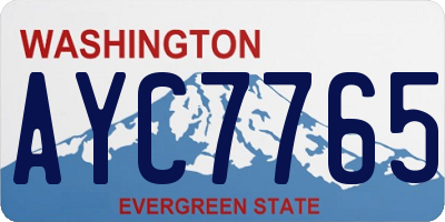 WA license plate AYC7765