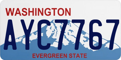 WA license plate AYC7767