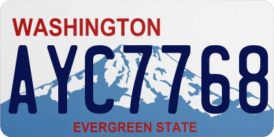 WA license plate AYC7768