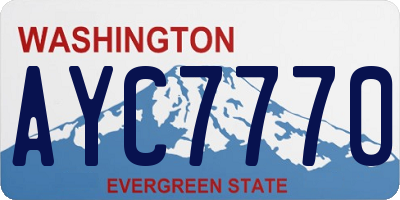 WA license plate AYC7770