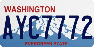 WA license plate AYC7772