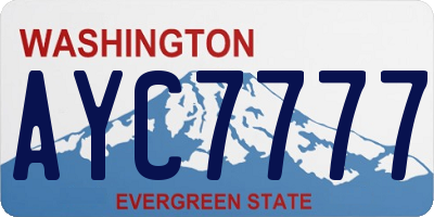 WA license plate AYC7777