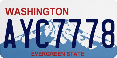 WA license plate AYC7778