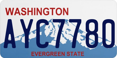 WA license plate AYC7780