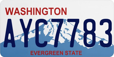 WA license plate AYC7783