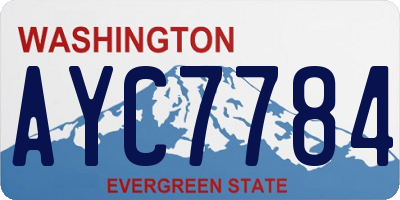 WA license plate AYC7784